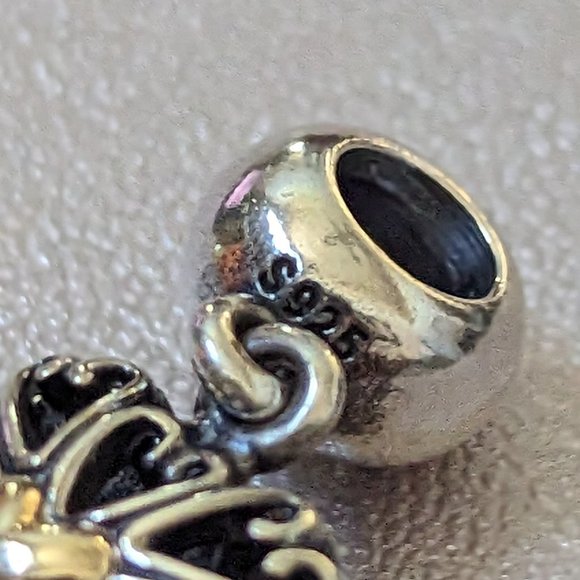 Pandora Filled With Love Heart Sterling Silver & 14K Gold Dangle Bead - Picture 12 of 13